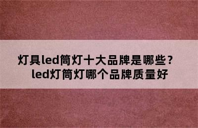 灯具led筒灯十大品牌是哪些？ led灯筒灯哪个品牌质量好